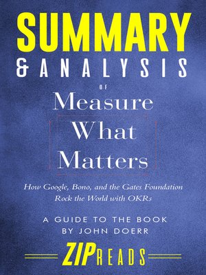 cover image of Summary & Analysis of Measure What Matters